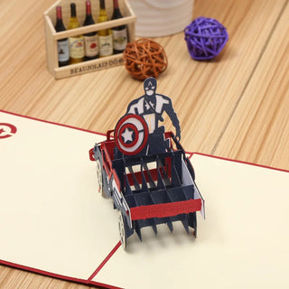 Carte de voeux Pop Up 3D Captain America