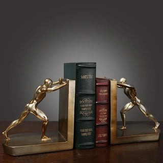 Serre Livres Statuettes Dorées Poussantes