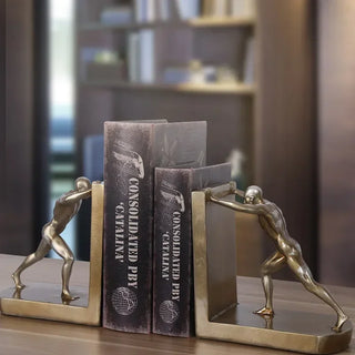 Serre Livres Statuettes Dorées Poussantes