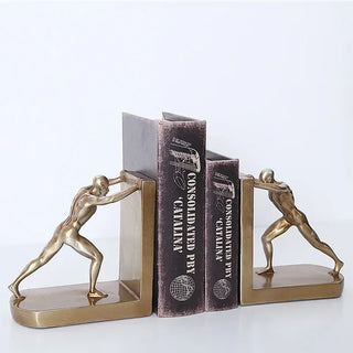 Serre Livres Statuettes Dorées Poussantes