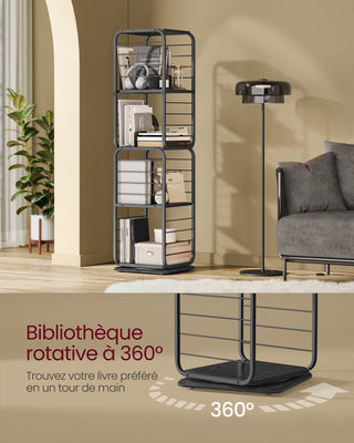 Bibliothèque rotative en acier 4 niveaux