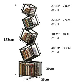 Bibliothèque cubes empilés design