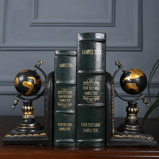 Serre Livres Globes Terrestre Vintage en Résine